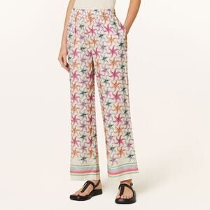 Scotch & Soda Gia Starfish Trousers Pants Cream Pink High Rise‎ Pull On Wide Leg